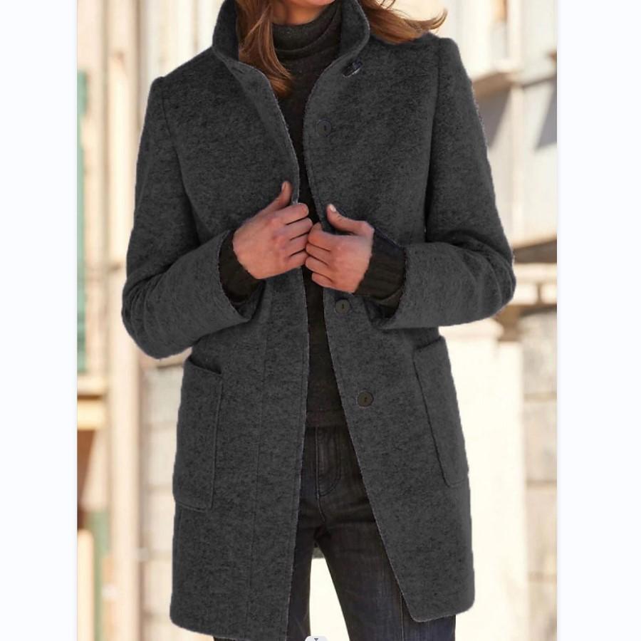 Wollmantel Damen, Retro-Knopfverschluss | Winter 5