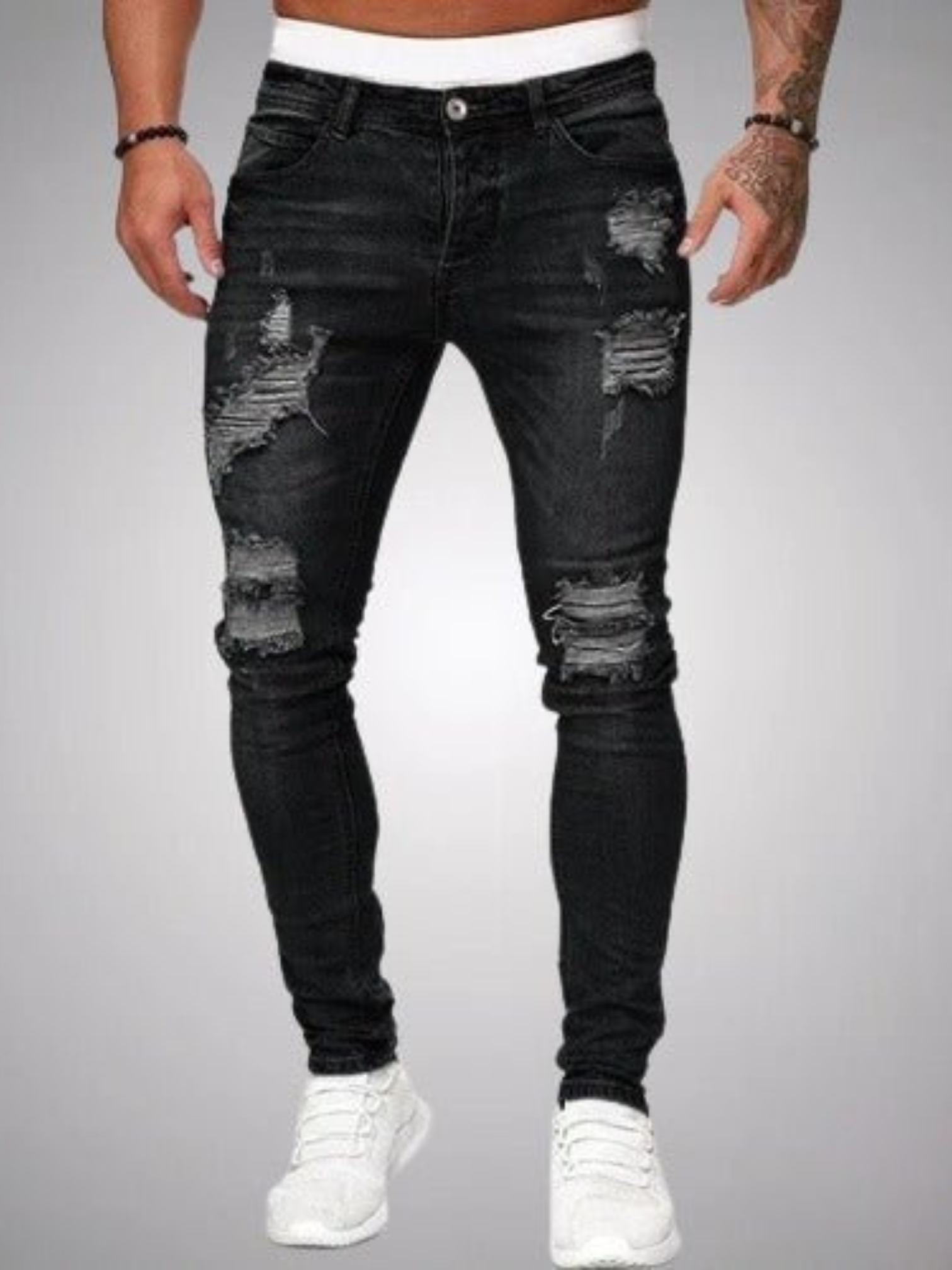 Zerrissene Jeans für Herren | Slim Fit 0