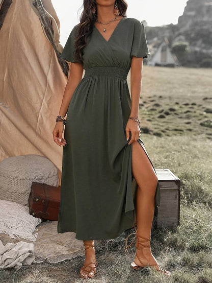 Dames Korte Mouw Jurk - Stijlvol, Comfortabel & Ademend voor Lente & Zomer