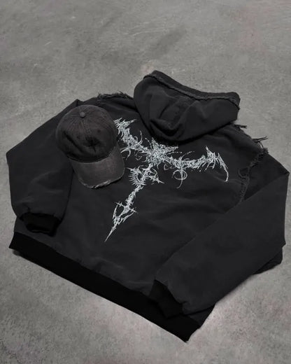 Baron | Vogelscheuche Canva Hoodie met Rits